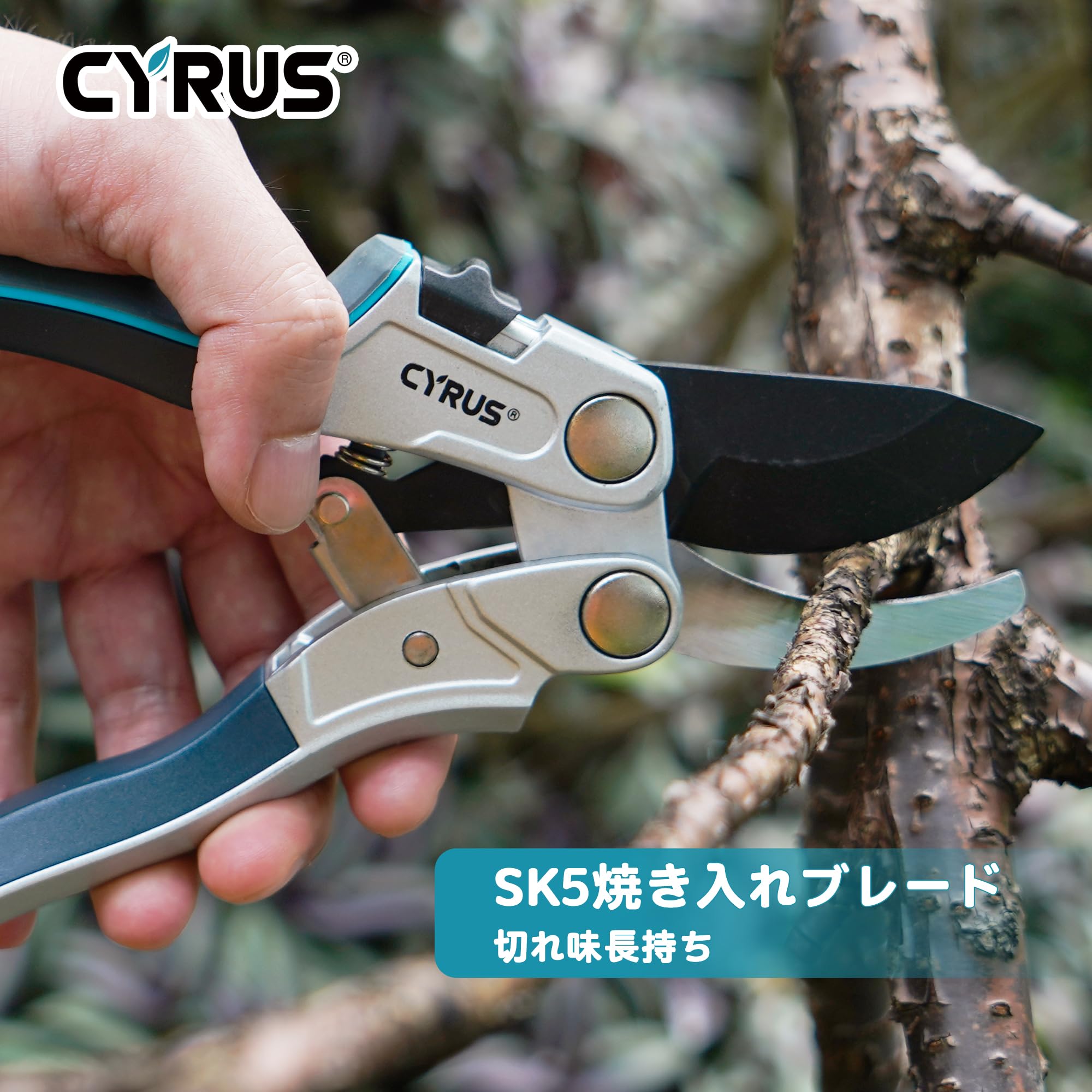 【 新品 】CYRUS ガーデンバサミ 剪定鋏 切断 ガーデニング Amazon | CYRUS 剪定鋏 切断径22mm バイパス式 ラチェット式